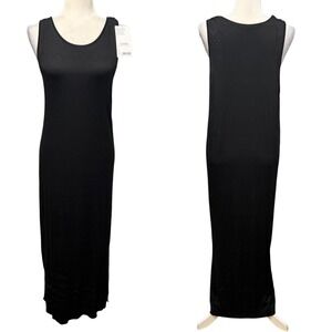 Athleta Seamless Dress Womens L Black Maxi Tank Laser Cut Athleisure Stretch NEW